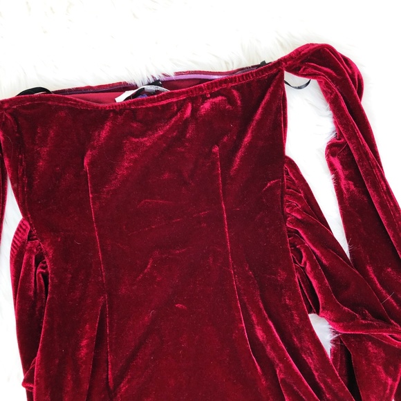 Lovers + Friends Lucia Burgundy Velvet Dress NEW - Picture 8 of 8